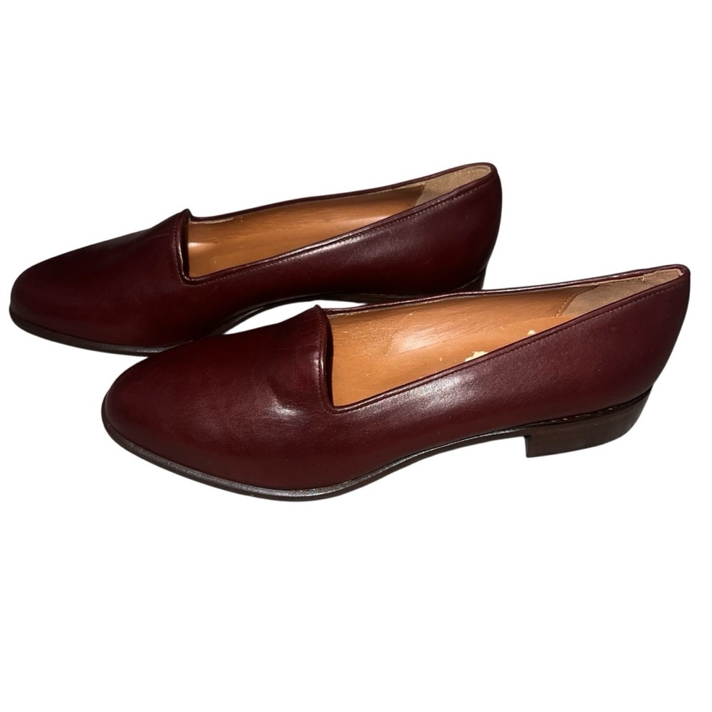 New Nickels Burgundy Brown Leather Loafers Made Italy 8 Staple Luxury Old Money